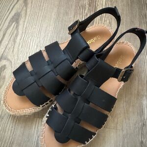 Barbour Black Espadrilles with Woven Design